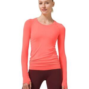 Lululemon Swiftly Tech Long-Sleeve Shirt 2.0 Sunset Orange Coral Size 4
